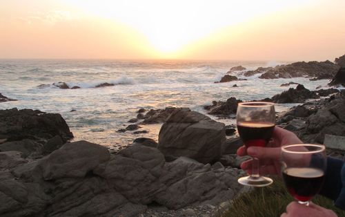 Wine at sunset